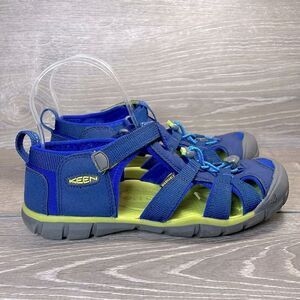 Keen Seacamp II CNX Big Boy Sz 5 Blue Depths Chartreuse Sports Hiking Sandals